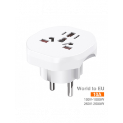 Adaptador enchufe World To Europe - D01B